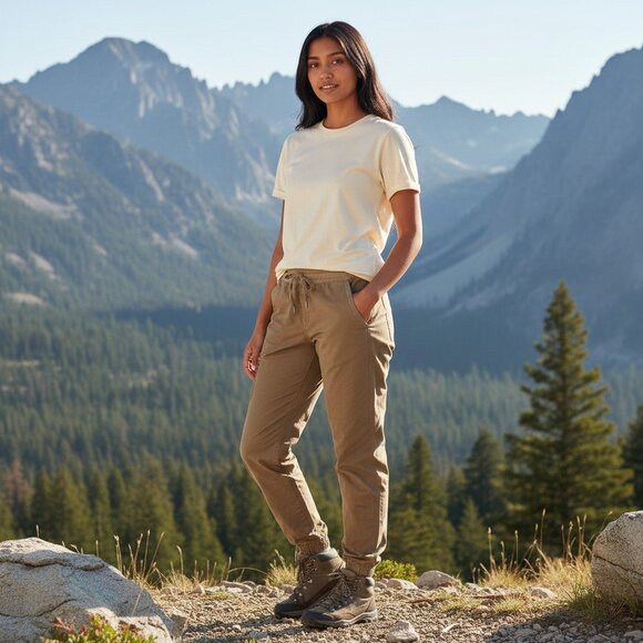 L.L. BEAN Women's EUC Stretch Ripstop Pull-On Pants Slim-Leg Camel | Size M - Picture 1 of 10